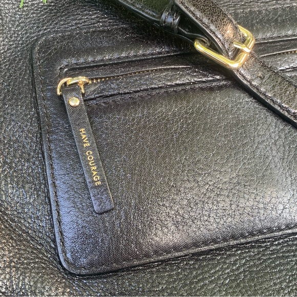 KATE SPADE ♠️ Metallic Jan Darien Have Courage Crossbody In Black Shimmer - Picture 3 of 10